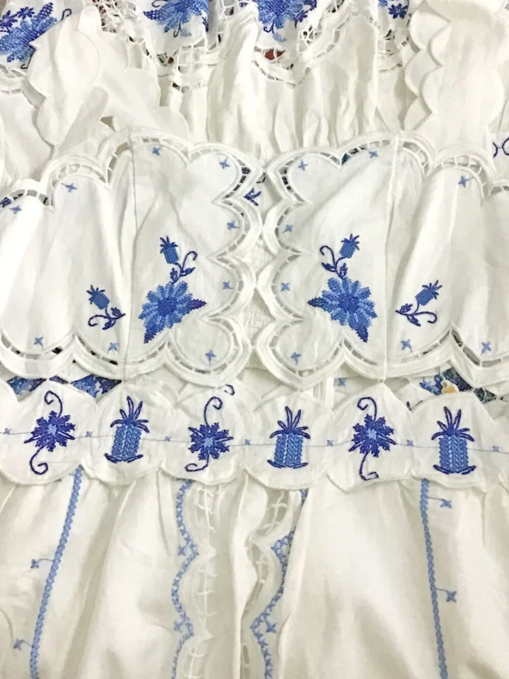 Farm Rio Embroidered Linen-Blend Midi Dress - Picture 12 of 16